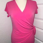 Tahari  Short Sleeve Wrap Blouse Shirt Top Size L Photo 0