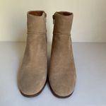 Lucky Brand  Suede Ankle Boots Wedge Heel Taupe Beige Women’s Size 7.5M Booties Photo 2