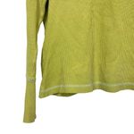 Sundance  Thermal Tee Long Sleeve Shirt Waffle Knit Button Sleeve Velvet Trim PL Photo 4