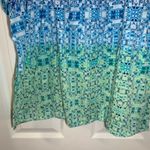 Rebecca Malone  Blue/Green Print Scoop Neck Short Sleeve Top XL Photo 5