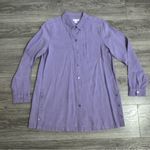 J.Jill Women Purple Collared Long Sleeves Button-Up Shirt Size S Light Weight Photo 11