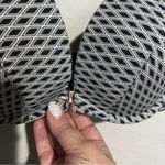 Cacique  Black White Diamond Cotton Boost Plunge Underwire Bra Photo 1