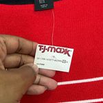 Tahari NWT -  Women’s Red Boatneck Stripe 3/4 Sleeve Sweater - Size XL. Photo 5