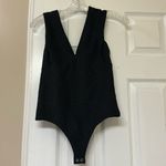 EXPRESS RIBBED PLUNGE NECK BOW BACK THONG BODYSUIT Photo 1