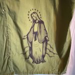 Empyre Women’s Shirt Sz Large Short Sleeve Green Grunge Punk Edgy Button Down Photo 2