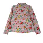 IBKUL Shirt Womens Small Floral Stripes Print Long Sleeve Zip Mock Neck Top UPF Photo 2