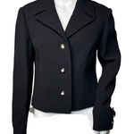 Uli Richter Specia Blazer Womens Large 42 Jacket Preppy Office Business Party Black Photo 0