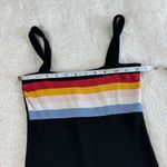 Aeropostale Seriously Soft Bodycon Dress Womens XS Black Rainbow Stripe Slim Fit Photo 6