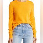 Nordstrom Cashmere sweater crewneck orange citrus neon ribbed 100% tangerine Photo 1