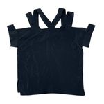 Amanda Uprichard Silk Black Cold Shoulder Top Photo 1