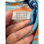 Blue Orange Geometric Print Chiffon Kaftan Beach Swim Cover Up One Size NWOT Photo 6