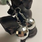 Disco Ball Dangle Earrings Silver Photo 0