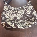 Baggallini  Floral Crossbody Bag Brown and Cream Nylon Blue Lining Pockets Zipper Photo 14