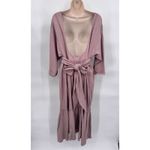 Free People Beach Garcia Midi Dress Womens S Pink Cotton Hemp Low Back Tie NEW Photo 6