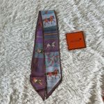 La Ceida Skinny Multicolor Multi purpose silk Scarf Photo 4