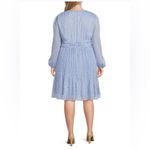 Alex Marie  Blue‎ Polka Dot Long Sleeve Dress Knee Length Chiffon Plus Size 20W Photo 2