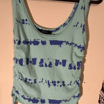 Forever 21 Tie Dye Blue Cropped Tank Top Adjustable Sides Women's Medium Photo 0