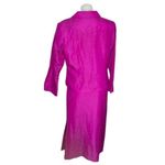 I.S.C. Petite Fuchsia Skirt Suit Silk Linen Embroidered Straight Skirt Size PL Pink Photo 1
