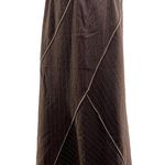 Vintage Brown Pinstripe Midi Skirt Y2K Size M Photo 5