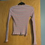 Edikted Striped Long Sleeve Top White Size M Photo 3