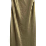 Revolve Camila Coelho ‎ Women’s Sage Green Strapless Satin Midi Dress Size Medium Photo 0