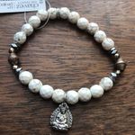 NWT Chavez for Charity Beaded Bracelet with Buddha Charm White Photo 0
