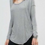 Free People  Ventura Waffle Thermal Oversized Tunic Top Gray S Photo 0