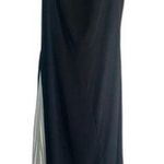 Cato Dress Formal Black w White Pleated Asymmetrical Flare on One Side Sz 14/16W Photo 0