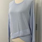 Athleta  XS Light Blue Long Sleeve Cross Hem Sweater Sweatshirt Photo 7