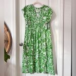 Anthropologie Maeve Green White Florals Cassandra Maxi Dress Large Photo 2