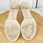 Anne Michelle  Enzo Rhinestone Faux Suede Strappy Heels Tan Open‎ Toe 7.5 Photo 9