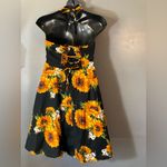Topdress Sunflower Print Halter Dress Black Size L Photo 1