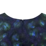 Jigsaw peacock dress size 8 navy blue‎ green shift stretch lined half sleeve Blue Photo 5