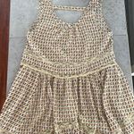 MITTOSHOP scoop neck sleeveless lace ruffled sundress open back size Medium Blue Photo 4