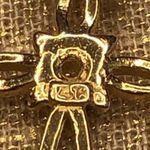 Designer 14K Yellow Gold Round Diamond Solitaire Scroll Detail Cross Pendant Photo 5