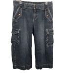 Bob Timberlake  Denim Embroidered Wide Leg Cargo Denim Capri Blue Jeans Womens 10 Photo 7