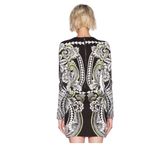 MINKPINK  Black White Lime Green Paisley Print Long Sleeve Mini Dress Size S Photo 1