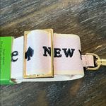 Kate Spade Light Pink with Navy Blue Lettering Bag Strap with Gold Hardware Photo 2