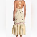 Free People NWTS Chrysanthemum Kiss Tan Embroidered Boho Dress size 8 Ecru Combo Photo 3