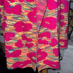 Crazy Train Pink and Yellow Knit Cardigan oversize M Photo 3