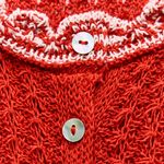 ZARA  crochet Red Button-Up Dress with Lace Trim Photo 3