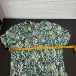 Covington Vintage Y2K  Green Retro Printed Button Front Crinkle Blouse Size XL Photo 6