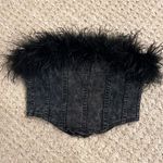 Nasty Gal  denim feather bustier Photo 1