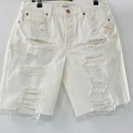 Free People NEW Mid Rise Big Sur Distressed Boyfriend Shorts White Sz 25 Sm Y2K Photo 1
