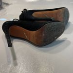 Brian Atwood Black Suede‎ High Heel SZ 6 Silver Chain Detail Evening Party Shoes Photo 7