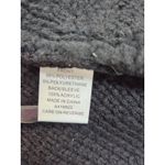 WD.NY Open Front Sweater Jacket L Faux Leather Trim Asymmetrical Hem Black Size L Photo 3