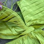 SheIn Lime Green Cut Out Halter Maxi Dress Photo 3