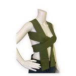 Olive Cross Wrap Versatile Knit Top Green Photo 3