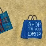 VINTAGE Yellow Shop Til You Drop Vest Embroidered Applique Purses size large Photo 1