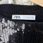 ZARA Sequin Front Chenille Mock Neck Sweater Photo 2